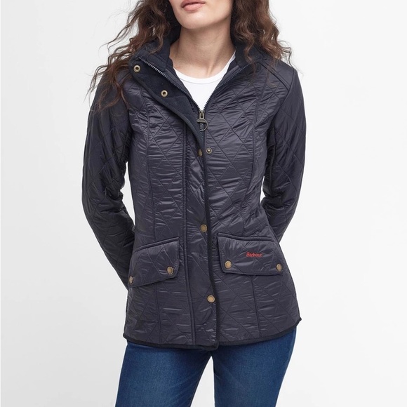 NEW Barbour Cavalry Polarquilt Jacket Dark Navy Blue Women's Size US 4 - Picture 1 of 9